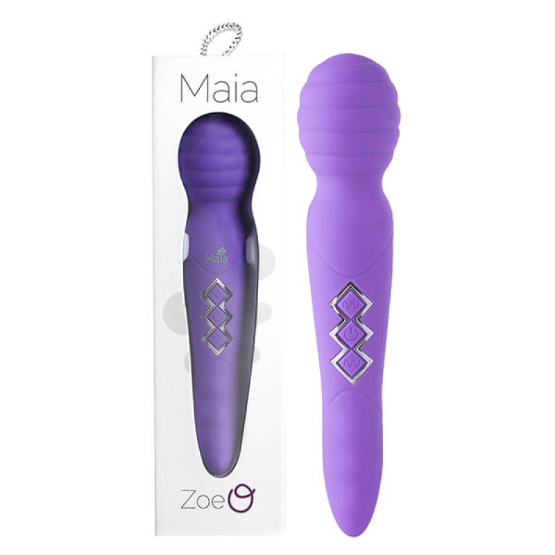 Maia Zoe Dual Vibrating Wand - Purple